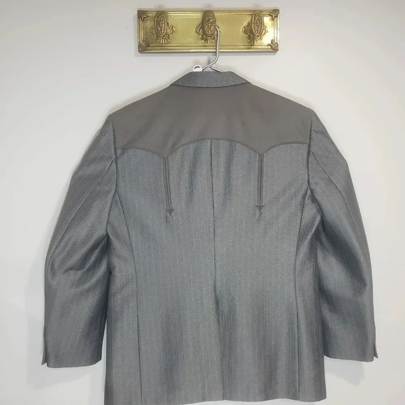 VTG,Circle S Mens Gray Dallas Texas Western Blazer/Jacket 46R. - Picture 2 of 11